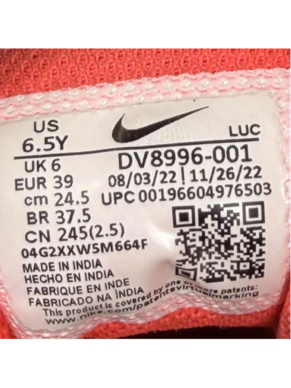 Nike Team Hustle D 11 Big Kids Basketball Athletic Shoes Pink Black Size 6.5Y